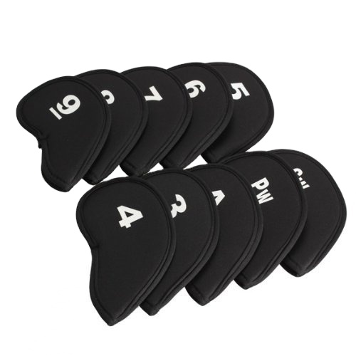 Pakete ea 10Pcs Golf Head Cover Club Iron Putter Head Protector Set Neoprene Black