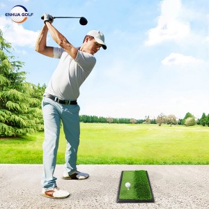 Golfo kilimėlis, patalpinis golfo kilimėlis – tvirtas guminis golfo golfo aikštynas, mini golfo treniruočių priemonė su 9 golfo trišakiais, aukščiausios kokybės sintetinė farvaterio velėna, golfo priedai golfo dovana vyrams