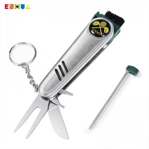 All in One Golfer's Tool Knife Multifunctional Utility Knife+ Turf Repair Tool Pocket Knife Spike Wrench Cleaning Brush Magnetic Ball Marker Set