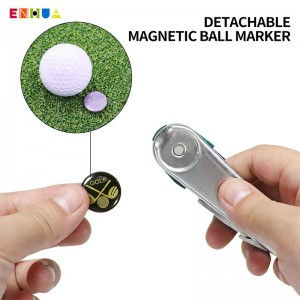 Faca multifuncional multifuncional para golfe + ferramenta de reparo de grama canivete chave de pino chave de limpeza conjunto de marcadores de bola magnética
