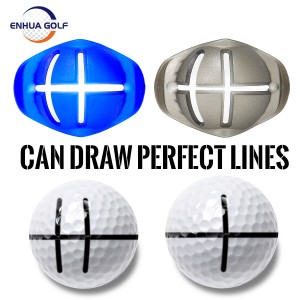 Modrá + šedá sada značkovačů na kreslení golfových míčků s 1 perem Nástroj pro zarovnání – golfové příslušenství pro sadu šablon na kreslení liner a golfový míček