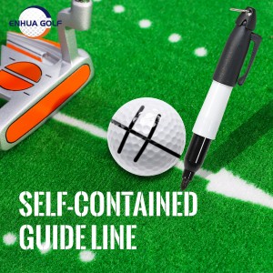 ຊຸດເຄື່ອງໝາຍແຕ້ມເສັ້ນລູກກ໊ອຟສີຟ້າ + ສີຂີ້ເຖົ່າພ້ອມດ້ວຍ 1 pen Alignment Tool-Golf Accessories for Liner Drawing Stencil Kit and Golf Ball