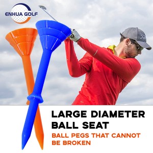 Big cup 83mm golf tee produsen murah cetak logo custom fleksibel 3-decker Trilaminar cup