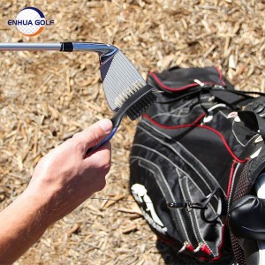 Ehhua Golf Club Brushes Cleaners Alat Pembersih Kanthi 2 Ft Retractable Zip-line Aluminium Carabiner