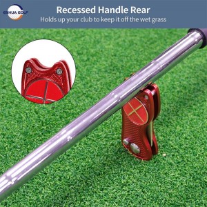 Ištraukiamas metalinis „Golf Divot“ įrankis su magnetiniu kamuoliuko žymekliu ir iššokančiu mygtuku, žalias įrankių priedai Didmeninė prekyba daugiafunkcinis golfo taisymo įrankis su cinko lydinio rankena OEM „Golf Divot“ įrankis