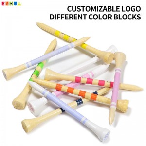 Cheap Factory supply New Design OEM/ODM Manufacturer Colorful Golf Wooden Bamboo Tee with Logo Printing eco-friendly