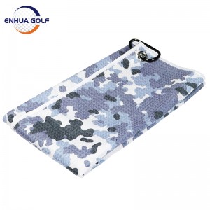 Naka-istilong disenyong Kulay ng Camouflage Golf Club Cleaning Towel Clubber Cleaning Tools Golf Cart Putter cleaner High Quality Full digital color printing