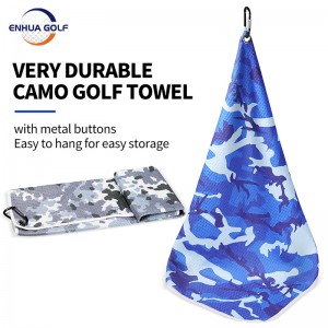 Golf Towel for Golf Bags with Clip Microfiber Waffle Pattern Golf Towel,Tri-fold Golf Towel Camouflage Color Golf Club Cleaning Towel Clubber Cleaning Tools Golf Cart Putter cleaner High Quality Fu...