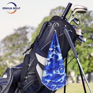 გოლფის პირსახოცი გოლფის ჩანთებისთვის კლიპით მიკროფიბერი ვაფლის ნიმუში გოლფის პირსახოცი, სამჯერ გოლფის პირსახოცი შენიღბვის ფერი გოლფის კლუბის საწმენდი პირსახოცი Clubber საწმენდი ხელსაწყოები Golf Cart Putter cleaner მაღალი ხარისხის სრული ციფრული ფერადი ბეჭდვა