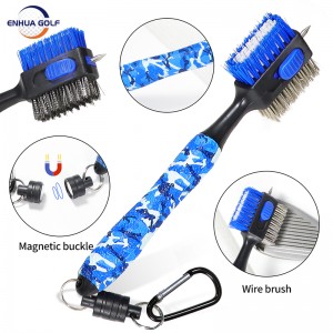 Latest design Camouflage Color Mini Golf Club Brush Magnetic clip Clubber Cleaning Tools Golf Cart Putter Brush Lightweight Stylish High Quality