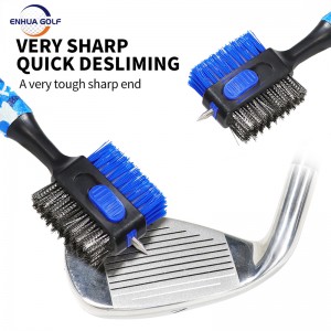 Pinakabag-o nga disenyo nga Camouflage Color Mini Golf Club Brush Magnetic clip Clubber Cleaning Tools Golf Cart Putter Brush Lightweight Stylish High Quality