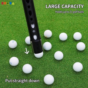 Migliore vendita su Amazon OEM ODM Nuovo design TPR + tubo in alluminio Raccoglitore di palline da golf Raccoglitore di palline da golf staccabile durevole per acqua e cespugli Shag Tube