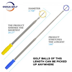 გამჭვირვალე გოლფის ბურთის რეტრივერი 6/9/12/15 ფუტი გოლფის ბურთის Pick Up Grabber Ball Picker ახალი დიზაინის სახელური მაღალი ხარისხის ქარხნული მიწოდება