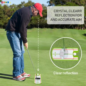 OEM մեծածախ ակրիլային գոլֆի տեղադրման հայելի գովազդային լավ որակի պրակտիկա Golf Swing Training Alignment գործիք հայելու գույնի տուփ արտադրող Գոլֆի պարագաների գործարան
