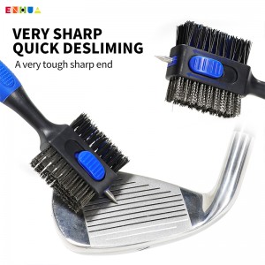 OEM/ODM Mwepụta ọhụrụ Obere dị fechaa Stylish Golf Club Brush Magnetic clip Clubber Cleaning Tools Golf Cart Putter Brush High Quality