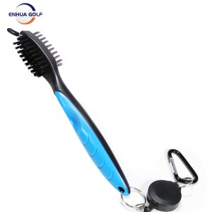 Ehhua Golf Club Brushes Cleaners Tool with 2 Ft Retractable Zip-line Aluminium Carabiner