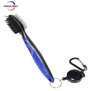 Ehhua Golf Club Brushes Cleaners Cleaning Tool With 2 Ft Retractable Zip-line Aluminum Carabiner