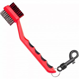 Dual Bristles Golf Club Groove Ball Cleaning Brush Cleaner&Snap Clip