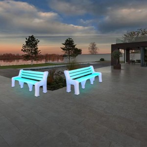 LED Park Bench Corlor ផ្លាស់ប្តូររោងចក្រ OEM-Huajun