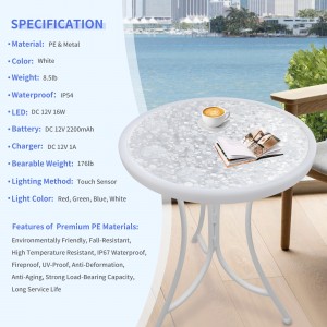 Dvorišni LED stol Touch Control Tvornička cijena |Huajun