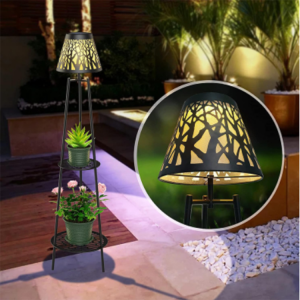 Plant stand with led solar light customized |Huajun