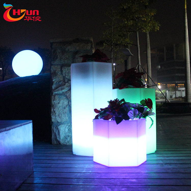 Newly Arrival Dining Room Table With Led Lights - Led Light up Flower Pots Factory Quick Delivery – Huajun detail pictures