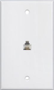 6611 Telephone Wall Jack 1-Gang Opening Modular Telephone Jack