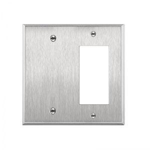 770131 Combination Two Gang Stainless Steel Wallplates