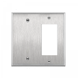 770131 Combination Two Gang Stainless Steel Wallplates