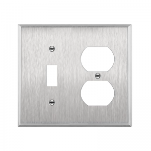 771121O Combination Two Gang Stainless Steel Wallplates