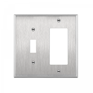 771131 Combination Two Gang Stainless Steel Wallplates