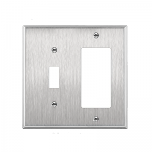 771131 Combination Two Gang Stainless Steel Wallplates