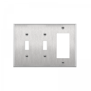 771231 Combination Three Gang Stainless Steel Wallplates