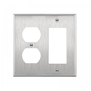 772131 Combination Two Gang Stainless Steel Wallplates