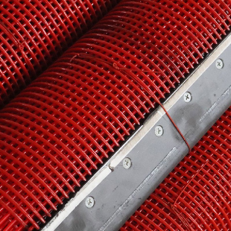 Red Color Steel Core PU Screen Mesh for Mining