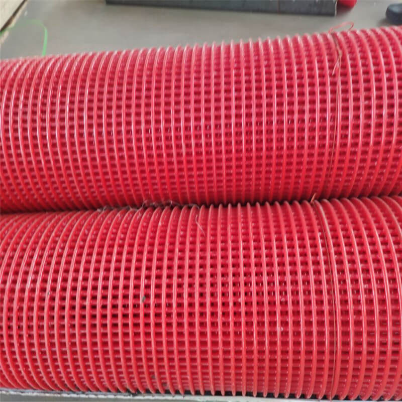 Red Polyurethane Coated Steel Wire Screen Mesh 2.5mm Aperture