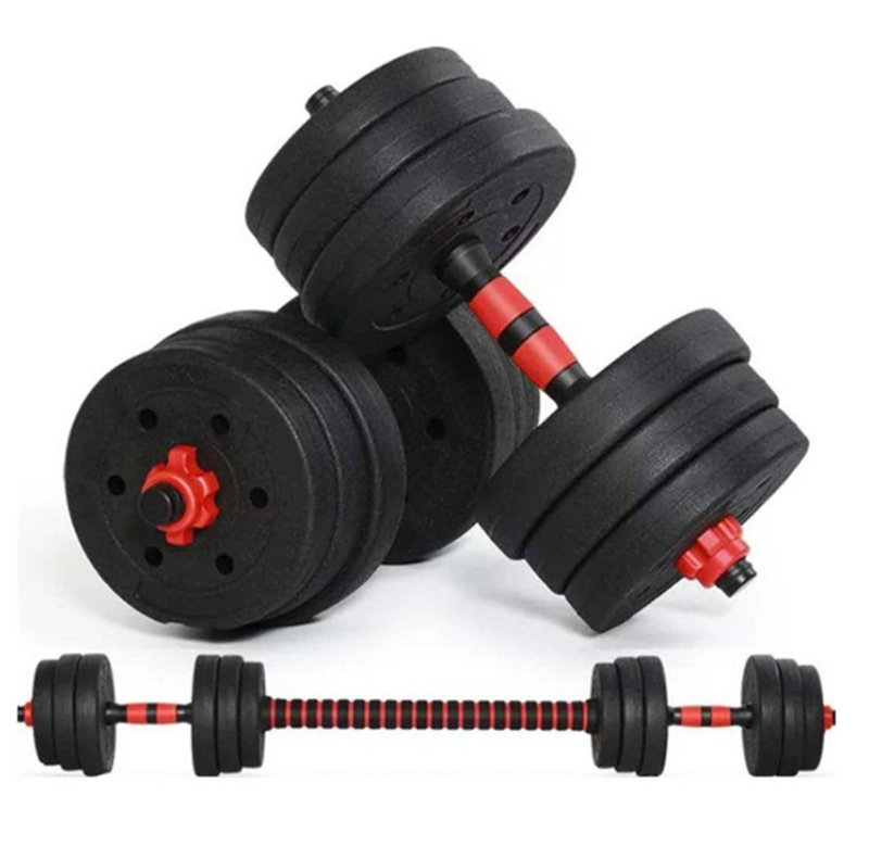 20kg,30kg,40kg Gym Home Equipment Plastic Coated Cement Dumbbell to Barbell