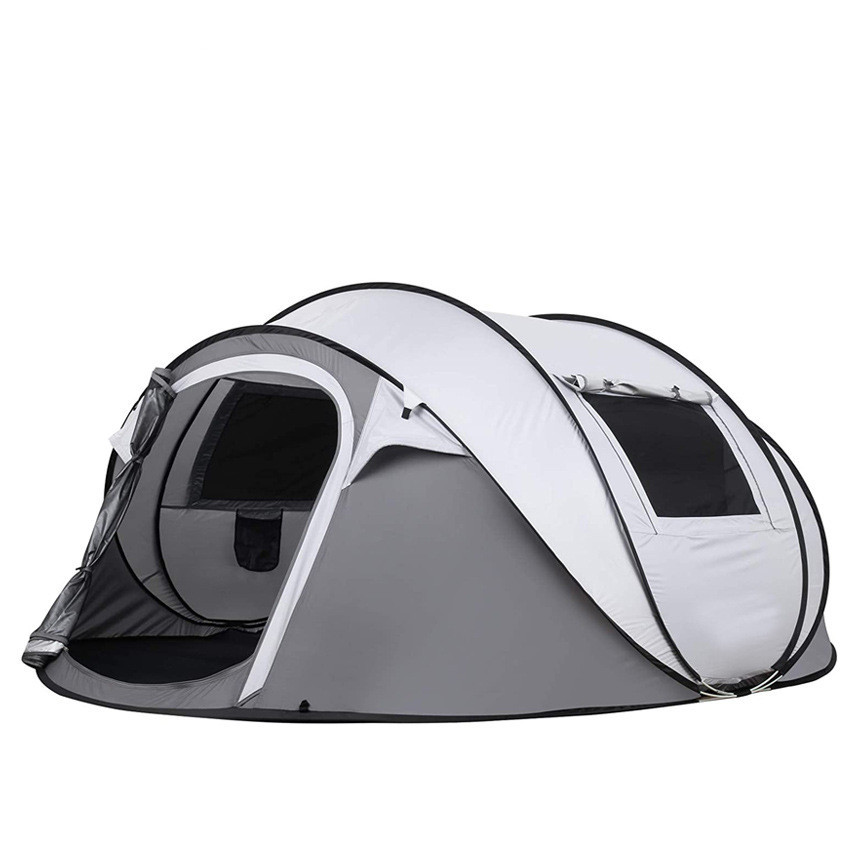 4 Wong Gampang Pop Up Tenda Persiyapan Otomatis Waterproof 2 Lawang-Tenda Keluarga Instan kanggo Camping Hiking & Lelungan