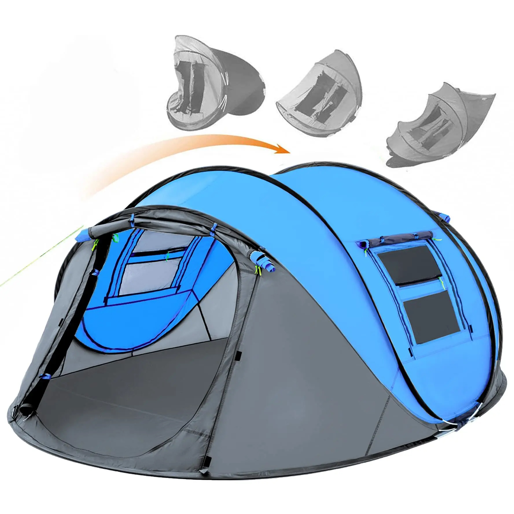 4 Person Easy Pop Up Tent Waterproof Automatic Setup 2 Doors-Instant Family Tents for Camping Hiking & Traveling Featured Image