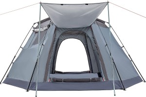 Ubon Outdoor Camping Tents untuk 6 Orang Tahan Air Instan Setup Tenda Double Layer Tenda Keluarga dengan Removable Rain-Fly Tenda Kabin Ekstra Besar dengan Sun Shade selama 3 Musim