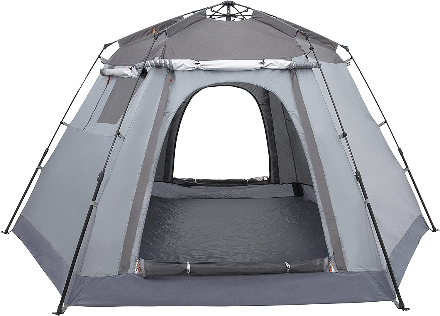 Ubon kültéri kempingsátrak 6 fő részére, vízálló, azonnal felállítható sátor Kétrétegű családi sátor kivehető Rain-Fly extra nagy kabinos sátor napernyővel 3 évszakra