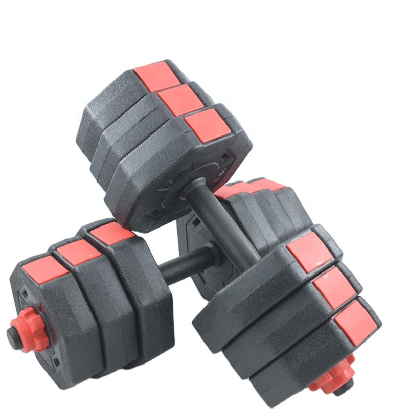 Gym Equipment Fitness Cement Dumbbell Cement Sand Filled Plastic01
