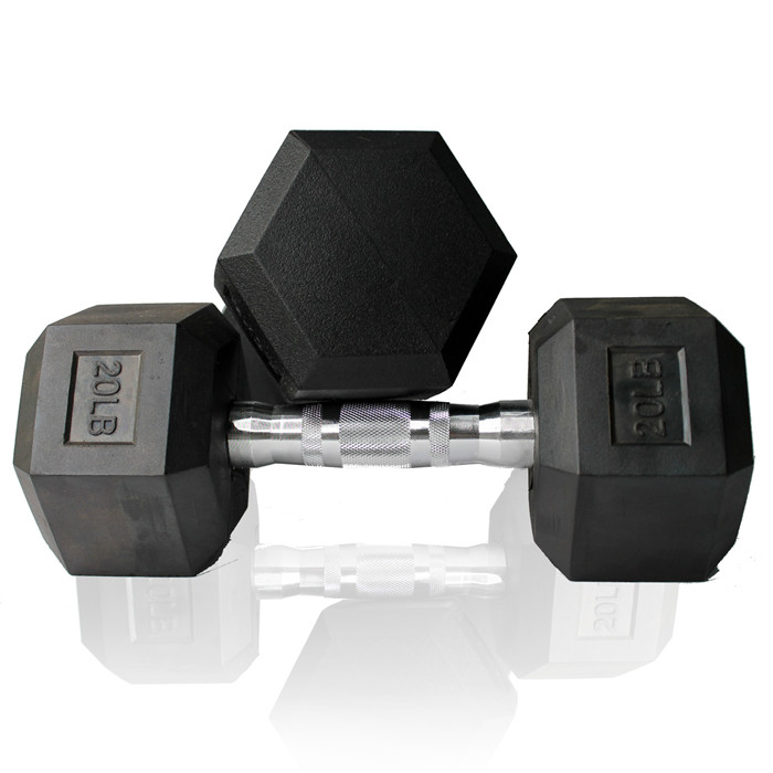 Hex rubber coated dumbbell (2)