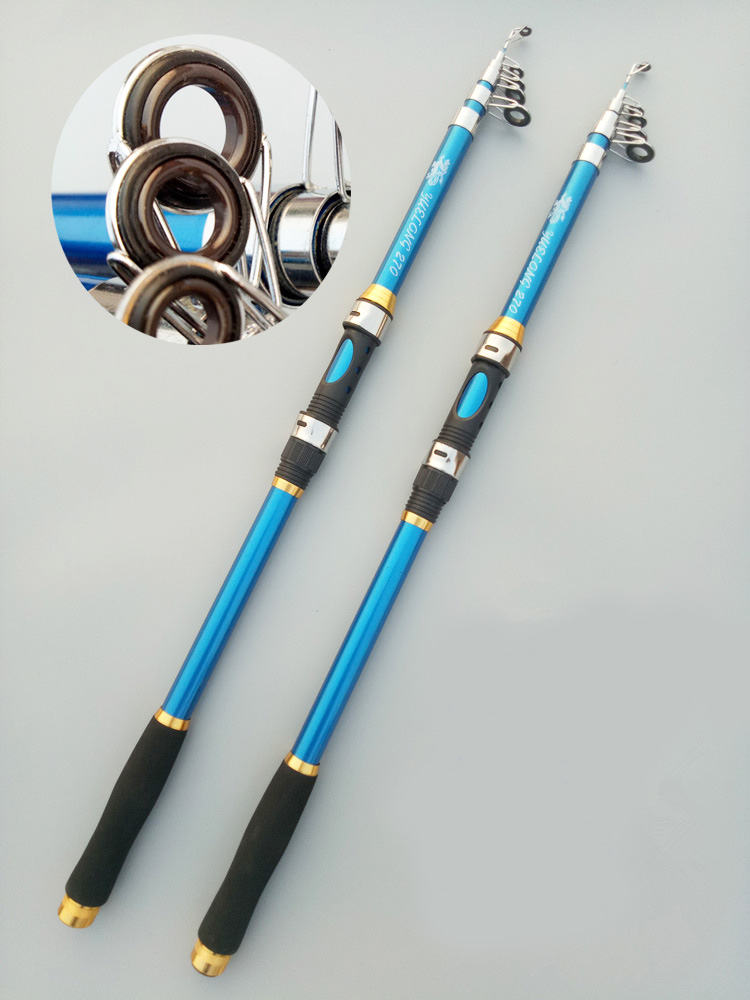 2.1m 2.4m 2.7m 3.0m 3.6m Telescopic mkpanaka ịkụ azụ dị iche iche Carbon Fiber Fishing Rod