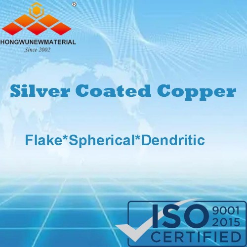 Pós de cobre revestidos de prata condutores (esféricos, em flocos e dendríticos)