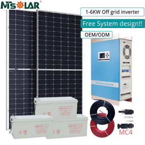 बॅटरी स्टोरेज सेटसह सौर एकटे सौर घरगुती उपकरणे 5kw 8kw 10kw ऑफ ग्रिड सौर ऊर्जा प्रणाली घर