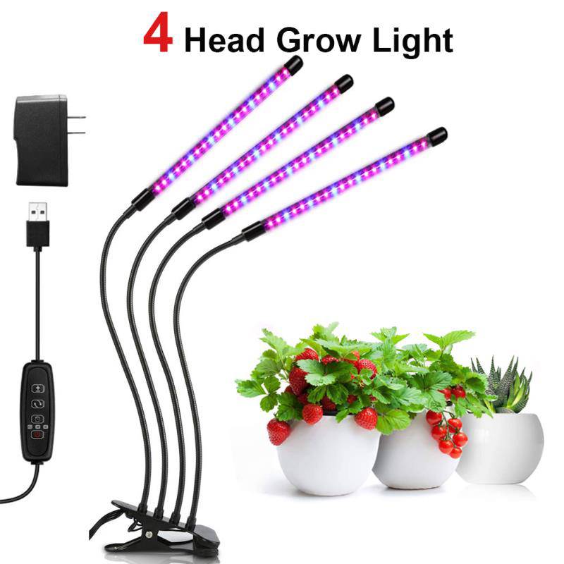 80W 4 Head Timing 80 9 Dimmable Levels Plant LED Grow Lights for Indoor Plants with Red Blue Ligh factory and manufacturers | Archibald
