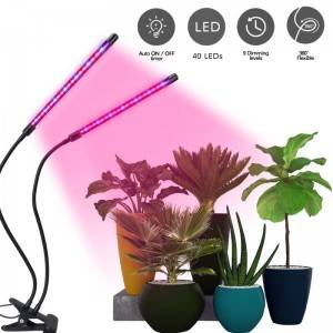 2 Head Dimmable 360 18W LED Grow Light Professi...