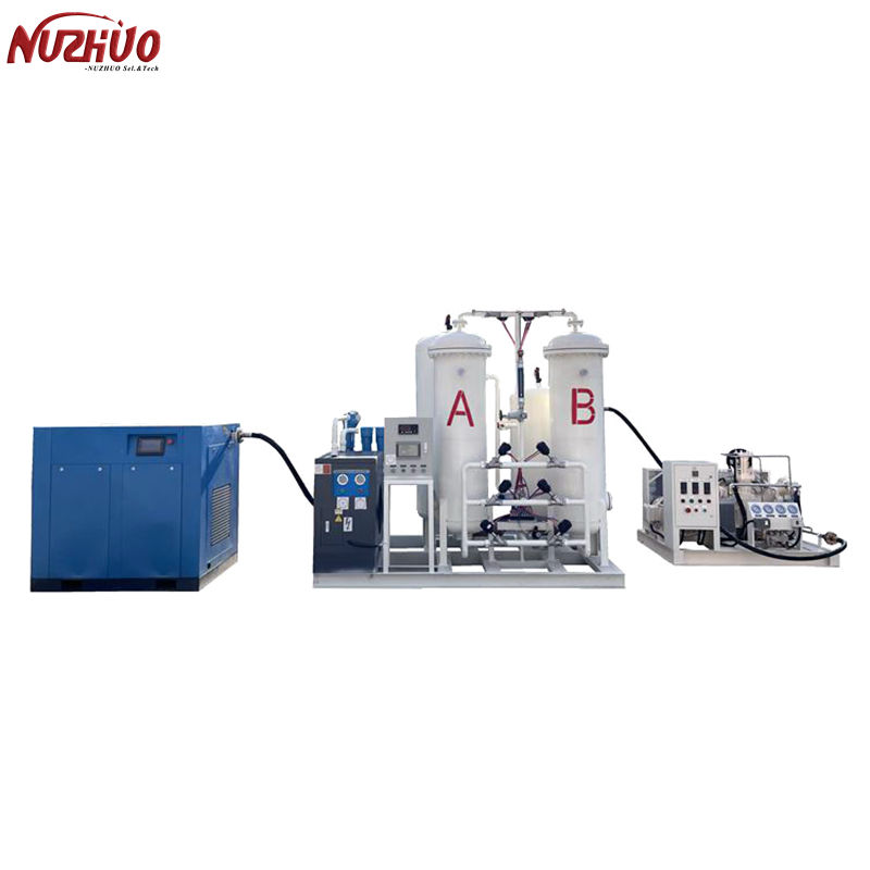NUZHUO Oxygène Separation Machine Amidy 20/30/40/50 Nm3/H Pressure Swing Absorption (PSA) O2 Generator Plant Sary nasongadina