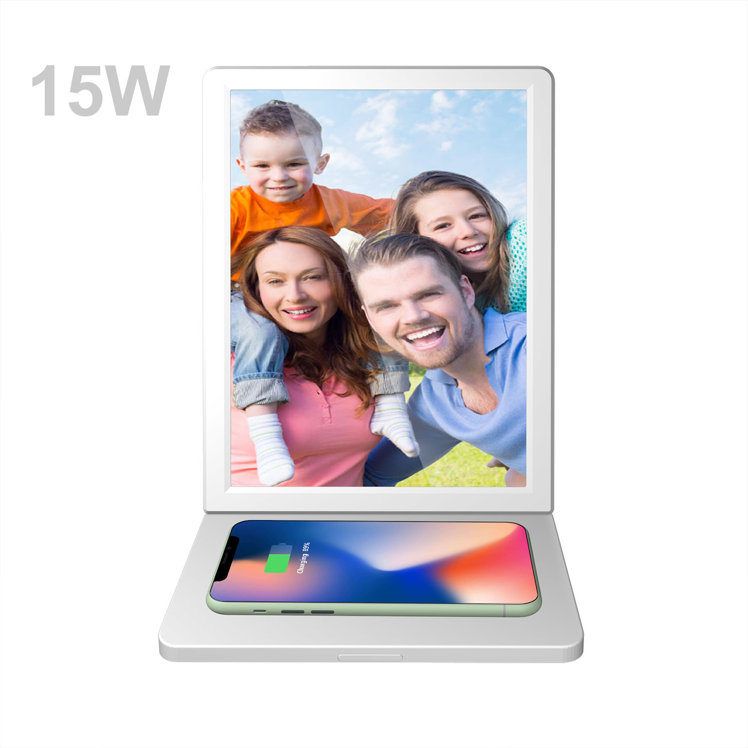 High Quality 15w Fast Wireless Charger - Digital Signage with Wireless Fast Charger 15W digital photo frame 9.7inch IPS FHD Touch Screen Wifi Battery Operated LCD Player – Idealway
